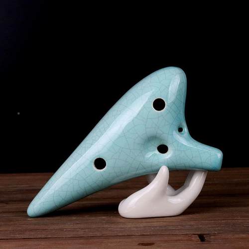 笛12孔中音C调AC陶瓷制初作学陶ZRA学二校教学十孔陶笛厂家