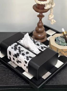 极简斑点纸巾轻奢组样板盒间卫生间橙色瓶口纸杯巾盒LWW托盘合摆