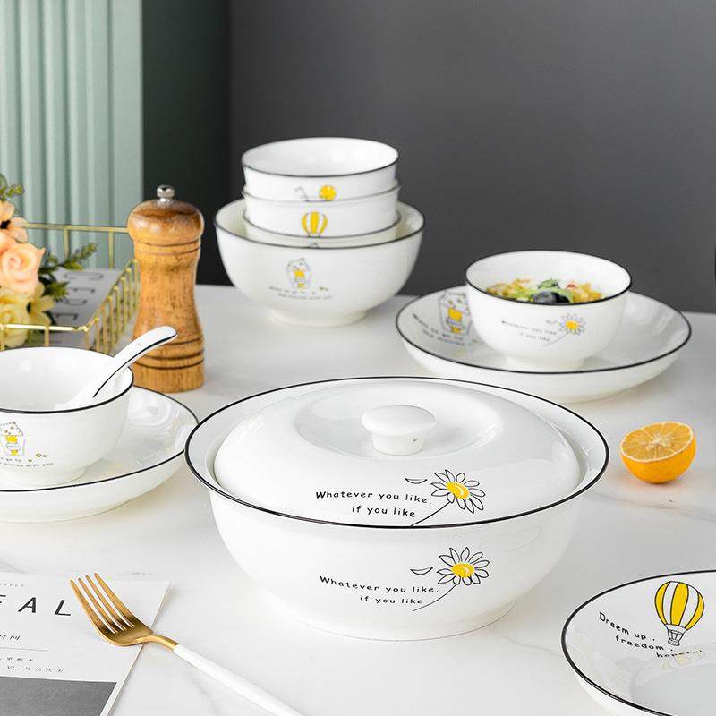 陶瓷餐具碗品碟套装欧式家用碗筷盘子Z1204创意餐具礼碗套装log定