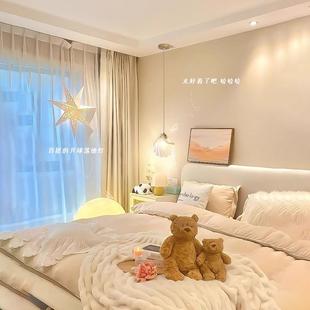 网贝壳小吊灯轻法式 客甜958美卧室床头简灯约现代红奶油风厅背景