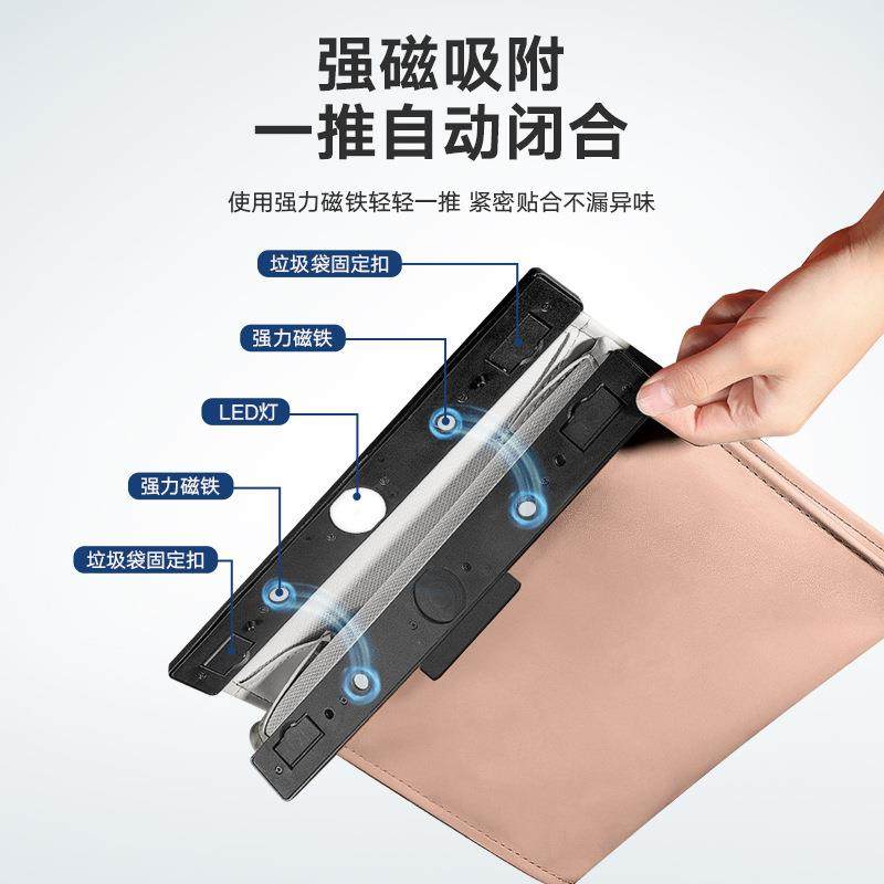 适用小垃鹏G6G9X9M0P7+3磁吸圾袋带灯车内垃圾桶车载储小鹏全系物