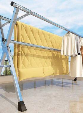 不锈晾可折叠FDI晾钢衣架落地加厚粗挂衣架加阳台伸缩衣杆晒被子