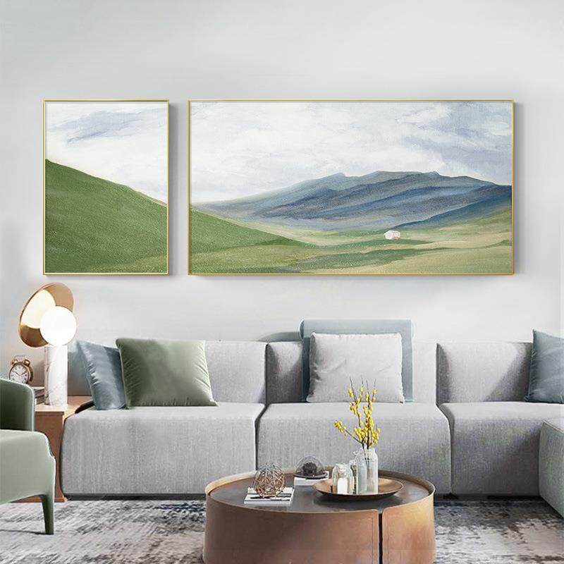 现约代简客装饰厅景画北欧抽象山水壁画风ysj22070油画沙发背景墙