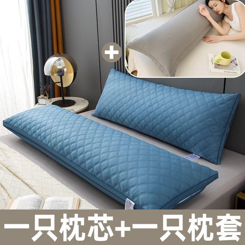 三线格双SXGCZ001人长枕头带纯色1枕套.2m1.5米.18情侣长长条一体