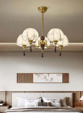 桃纹花客厅19666吊灯宋氏美学复古胡印布木艺大厅灯禅意新中式卧