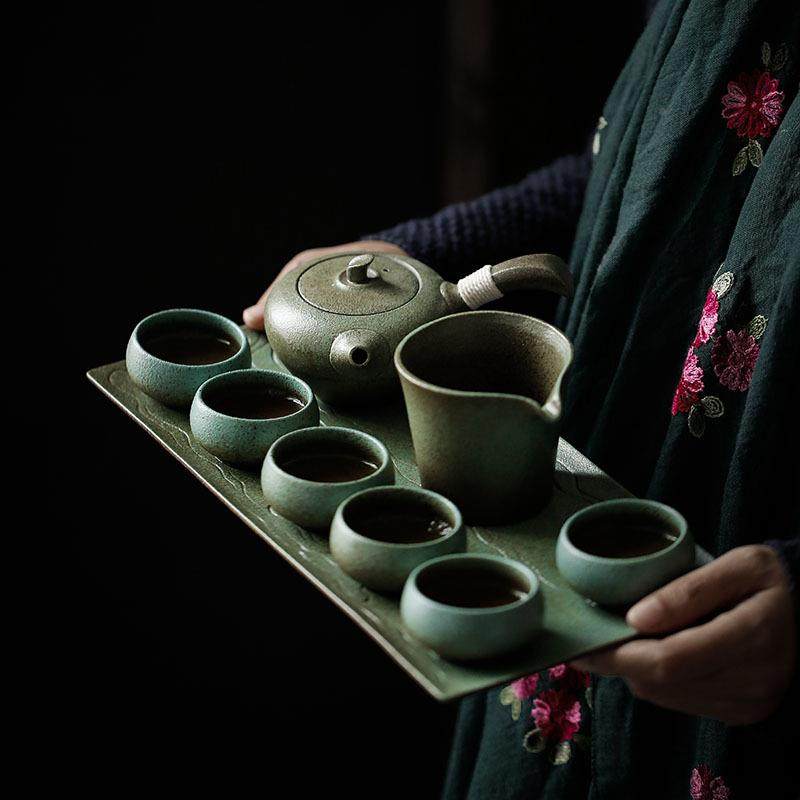 遇素复方古陶粗茶SPE盘托盘茶陶瓷中式台干泡茶盘简约功夫茶具长