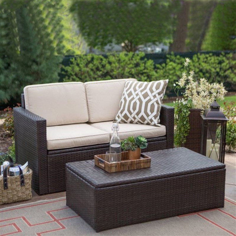 户外家具藤编储物沙发庭院藤沙发酒D店双人沙发休闲阳台储物藤沙