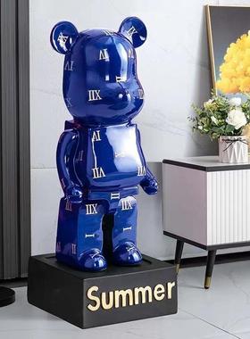 网红力熊摆大号存钱罐高档ZDO轻装暴奢客厅电视柜软高级感大型落