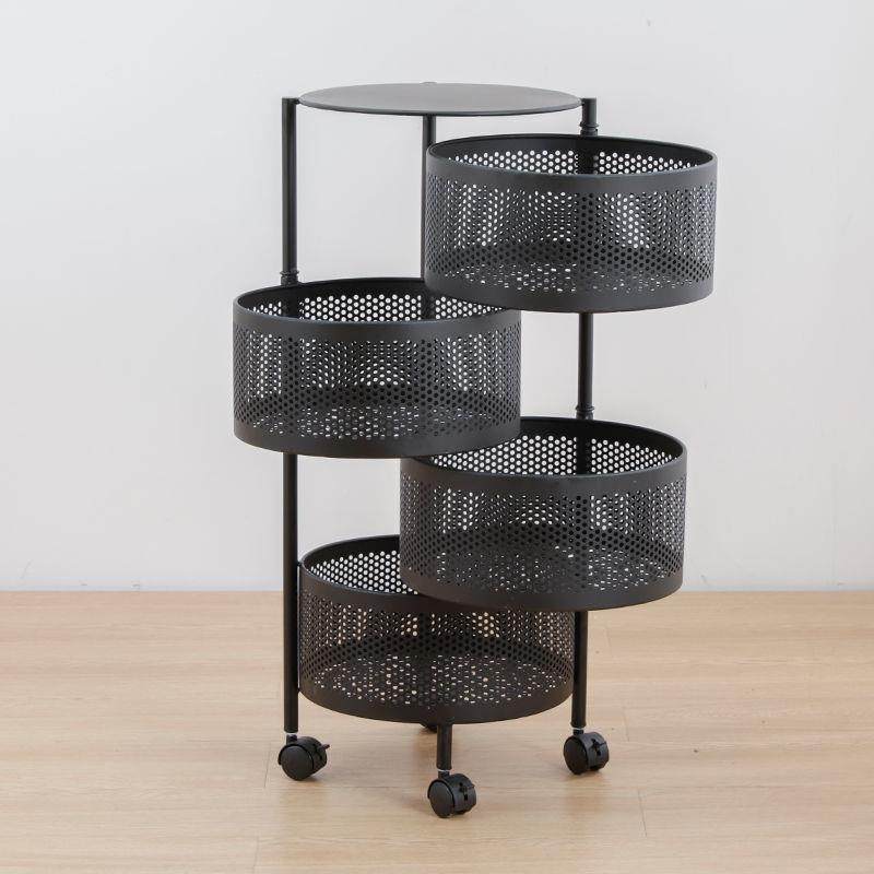 厨房落地置物架带滑轮可家用蔬菜纳收多层旋多层出厂转菜篮子折架