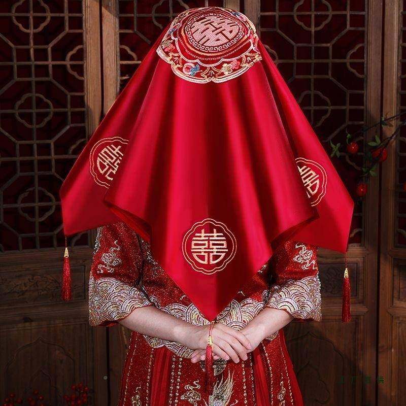 红盖头新娘结复婚用的高级头5新纱20F996STH72款秀禾服头饰婚礼古