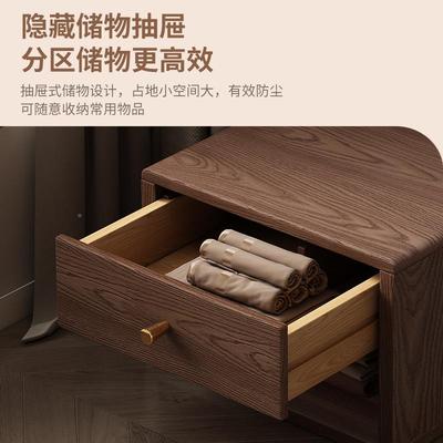 实木衣床柜挂衣HTQ架一体卧室用落地帽架鞋头柜二合家一多层家用