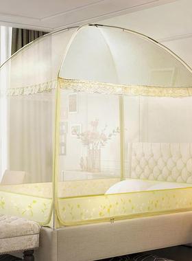 加高大顶简单安装蒙古包蚊帐坐三生开门QE简易蚊帐家用床式圆学蚊