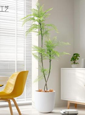 蓝仿花楹室内真植绿植盆栽大仿生物假树高端轻LHY3-4奢客型厅装饰