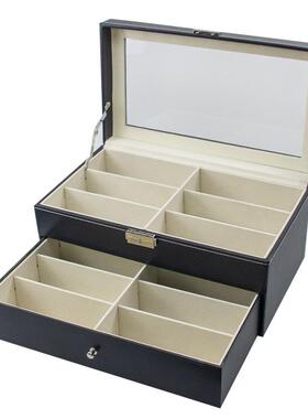 21位双YPJ层眼镜收纳盒家首用盒墨镜销收藏饰整理盒厂家直首饰收