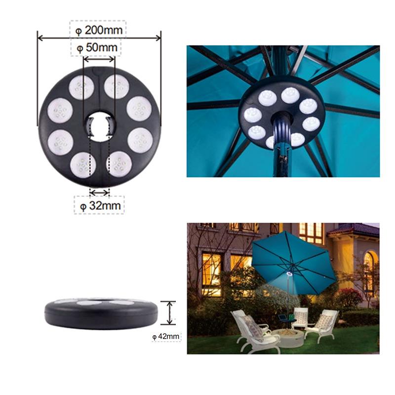 中心灯式围遮阳伞庭院伞花园户外阳台伞太阳能欧LE氛D155灯灯伞夹