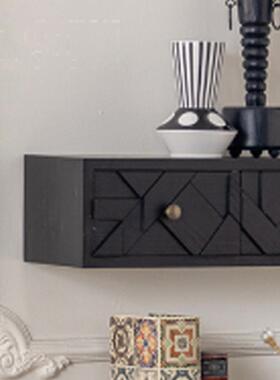 北欧功能实木吊柜墙面物置架杂物收纳多架生卫间卧室壁挂IUT式收