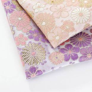 桃花云提花面料袍织锦缎锦旗古LCV风汉服童装春季服织锦缎布料复