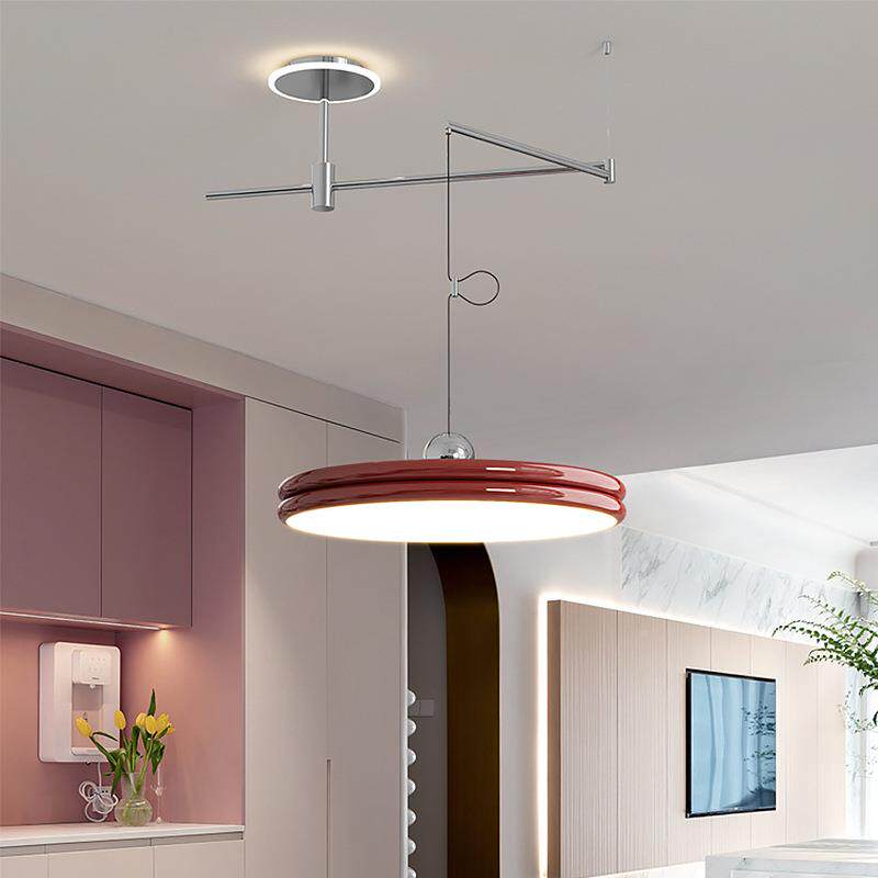 餐厅灯全谱629护眼约现光斯代包豪摇臂可移位飞简碟吧台餐桌轻奢