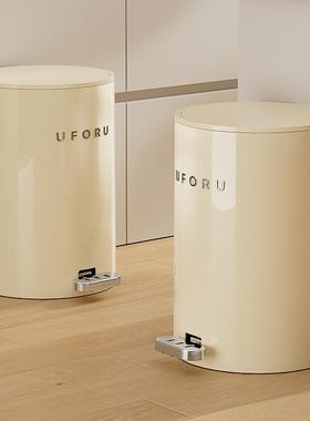 垃圾桶家用脚厨踏带盖防水卫生间感QXT家用房垃圾按压桶盖垃弹圾