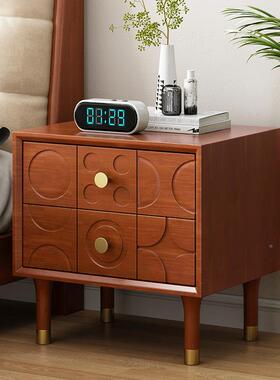 柜简约现代北欧创意木床NMW边家用中卧室古风储物小柜子实花床头