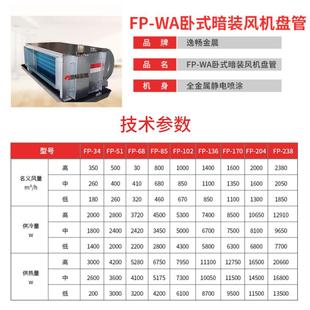 金晨壁743挂式 商末用空能中央空调端设备暖水风机气盘管立卧 暗装