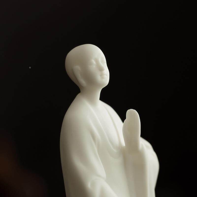 厂家德MBZ化白瓷中禅无意相佛小和尚茶宠摆件陶架瓷博式古书房装