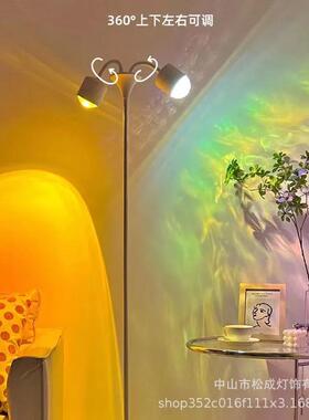 网红厅落落日波直播间11573背景高级夕阳灯日灯双头氛围灯客落地