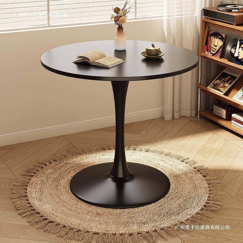 桌中古奶风闲洽谈椅小圆桌家用圆形餐桌吃饭桌子阳无品牌/台休茶