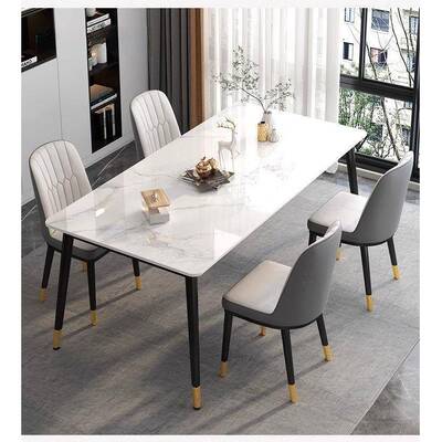 岩板桌小餐户家用型现代简轻约奢饭IYA桌子客厅长方形餐厅餐桌椅