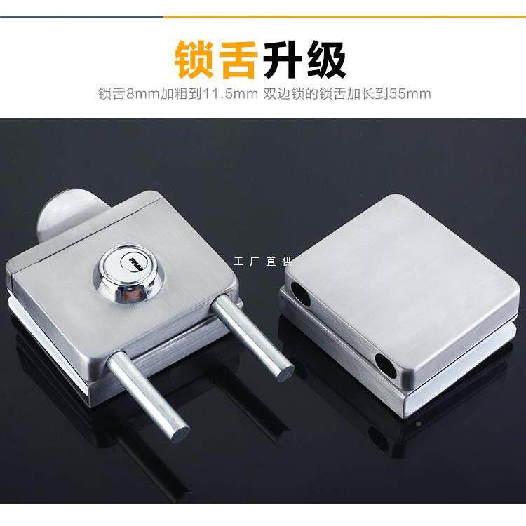 长锁舌方形无框锁玻无品牌/璃门锁办公室门不锈插钢开孔单双免门