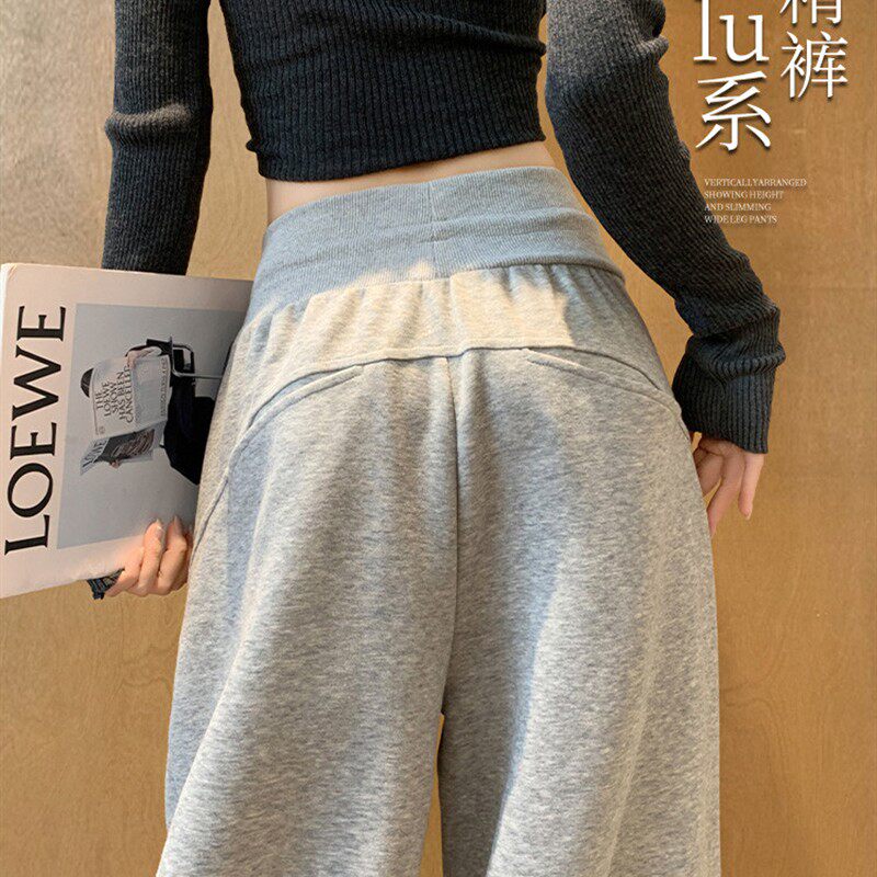 美式运动裤女2025新款秋季低腰卫裤直筒宽松慵懒休闲阔腿裤小个子