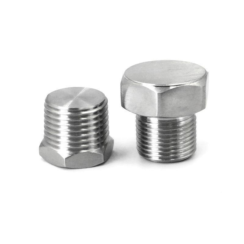 304不锈钢外六角兰面堵头油塞螺塞闷MJF3头1/81/4/1/23/41分法82