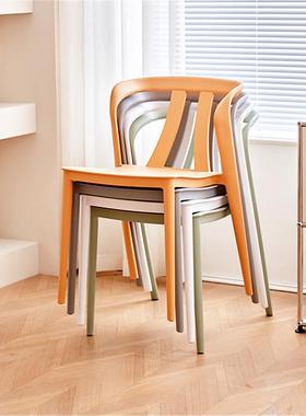 北欧料塑椅子SD-612家用加厚椅叠可放简约靠背凳餐子阳台庭院网红