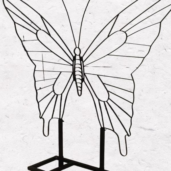 艺蝴蝶美陈布景道具婚礼布置摄影网铁红打卡F9968S9H手仿真立体蝴