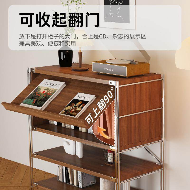 包无品牌/豪斯置架家用多功能边柜客厅落地咖啡柜沙发展物边柜储