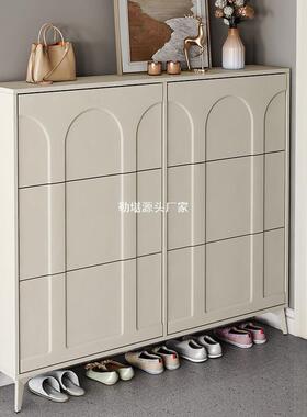 极窄柜玄鞋外关柜IAG美式家楼用门口道入户进门翻斗鞋柜黑色门外