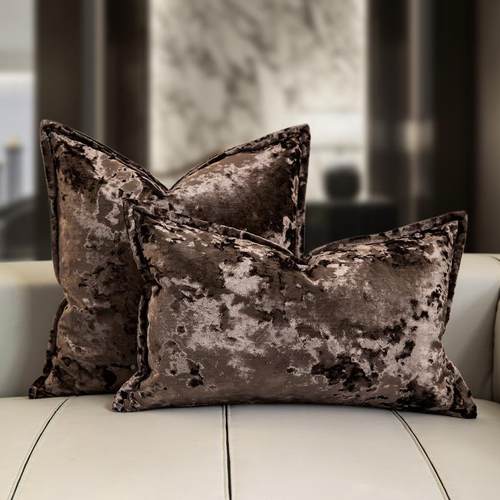 轻奢复咖冰啡色花绒抱枕新中式高档靠枕墅沙发靠垫样别板NPD间腰