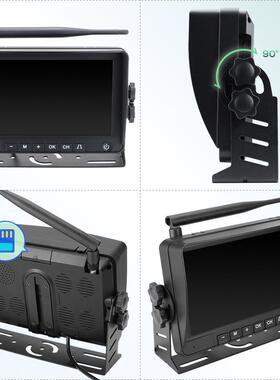 3013货车拖车房车卡车太阳能磁铁后视摄I像7寸英PS无线行头车记录