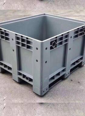 塑胶卡板12GRJ00*箱100式*760密封箱灰色一体塑0料卡板箱托盘物流