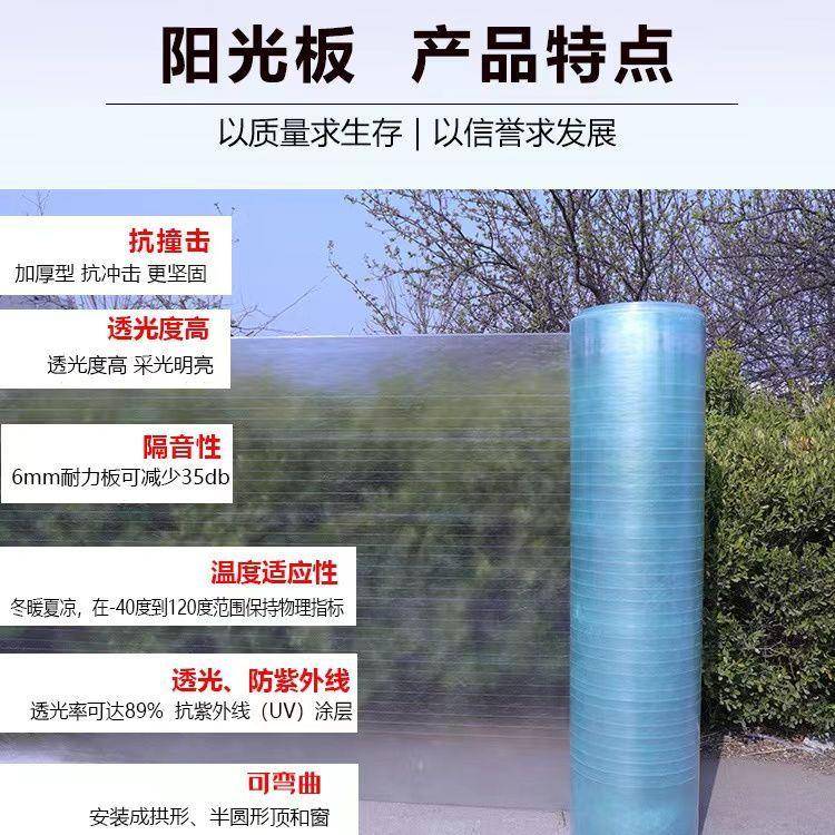 FRP采光板阳光房阳光雨板树脂璃透纤维板OUQ明板防棚防冻玻平板货
