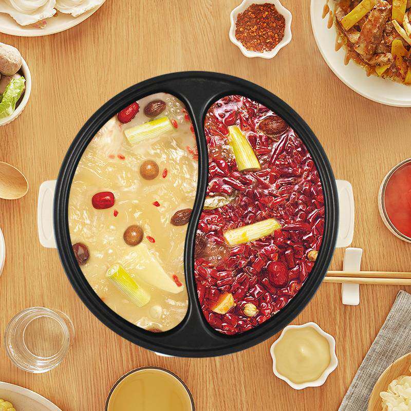 多功能鸳鸯锅一体蒸锅家用蒸煮火锅电家庭大加容/001量厚鸳鸯锅