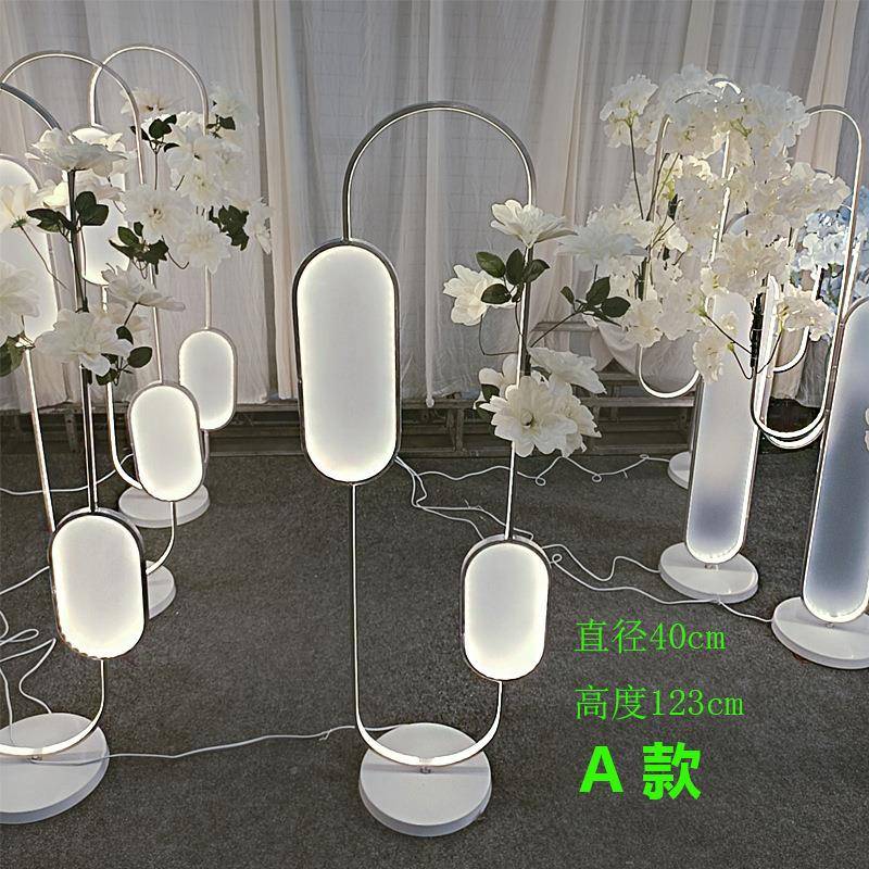 新款婚庆礼道具发光材花架路引婚T饰台装橱窗RPM舞台节日气氛铝装