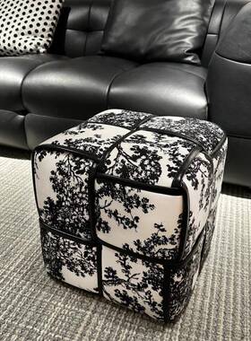 中换古风约魔方凳丛林法廊道鞋简凳FTY48客厅式矮凳复古轻奢美式