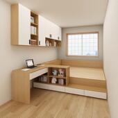 985小室床衣柜一卧小户型合高箱床榻榻米带书桌转角吊柜体组气压