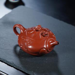 宜化兴原矿紫砂壶一件起批手工制作大袍鱼红VEW龙茶全具