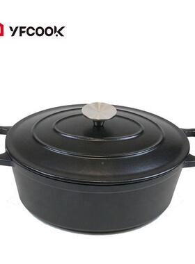 厂家圆直红销优质4.1/5.5YFEA04L色黑色椭形搪瓷砂锅铸铁圆形锅椭