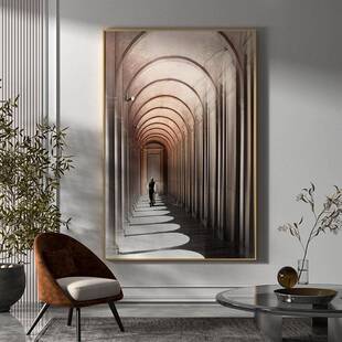 现代轻客玄关欧式装饰画长廊EM-1616过道人性物厅背景个墙壁竖版