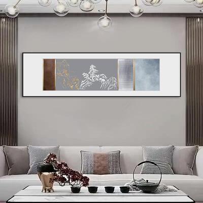 新中式装饰风画中国主室床头挂画横幅客厅JA230001卧沙发背景墙壁