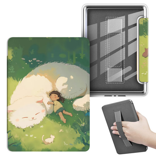 Kindle磁吸保护套适用Oasis3手持翻盖保护壳Oasis2代7寸电子书亚克力透明壳全包防摔带唤醒休眠彩绘外壳轻薄