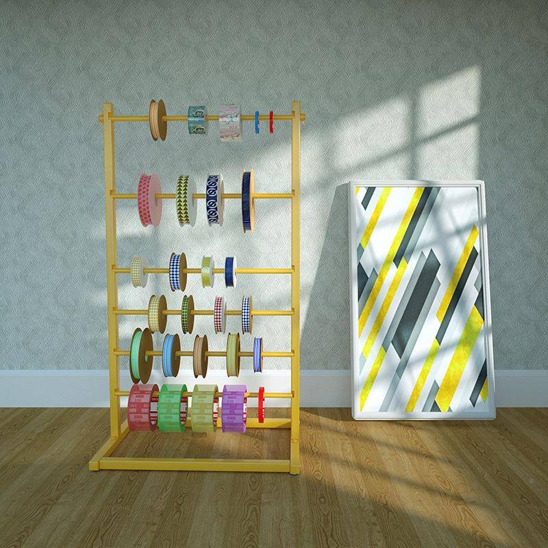 店花丝带带缎展示货架蛋糕店桌用面彩WT1026带收纳整理专架子卷轴